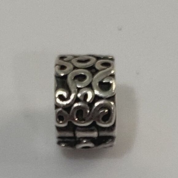 Pandora S Clip Swirl Charm 925 Sterling Silver Bracelet Charm - Picture 4 of 10